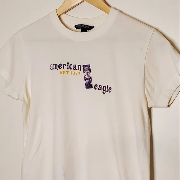 Purple and Yellow Tiki Graphic AE T-Shirt - Picture 3 of 7